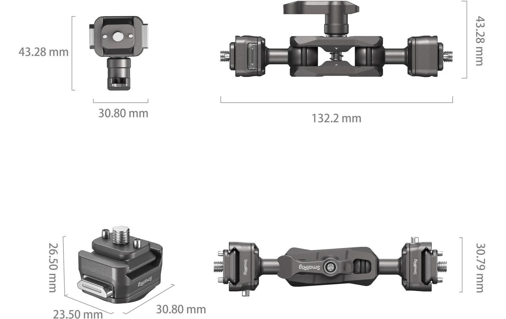 HawkLock H21 Schnellspanner Magic Arm mit KugelkopfZur Befestigung eines Monitors, einer Leuchte oder eines Zubehörteils an der Kameraausrüstung