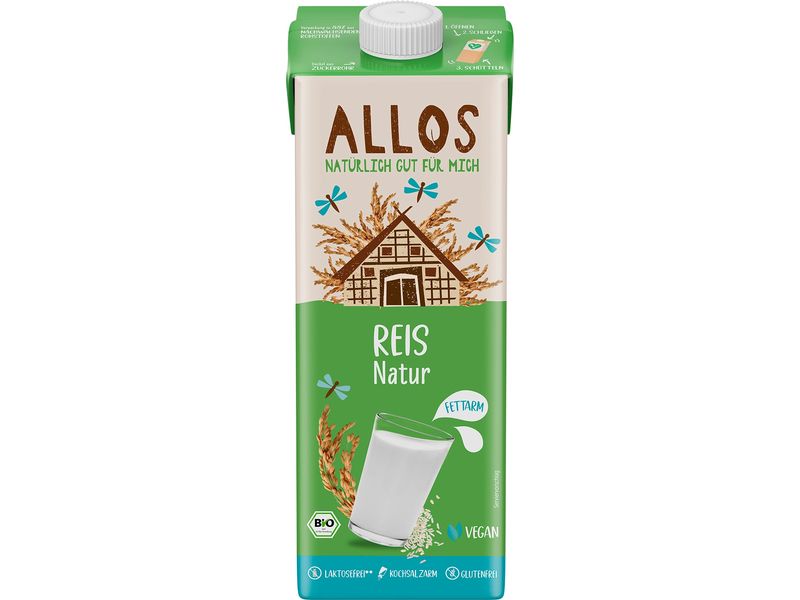 Allos Bio Reis Drink 1 l Ungesüsstes Reisgetränk