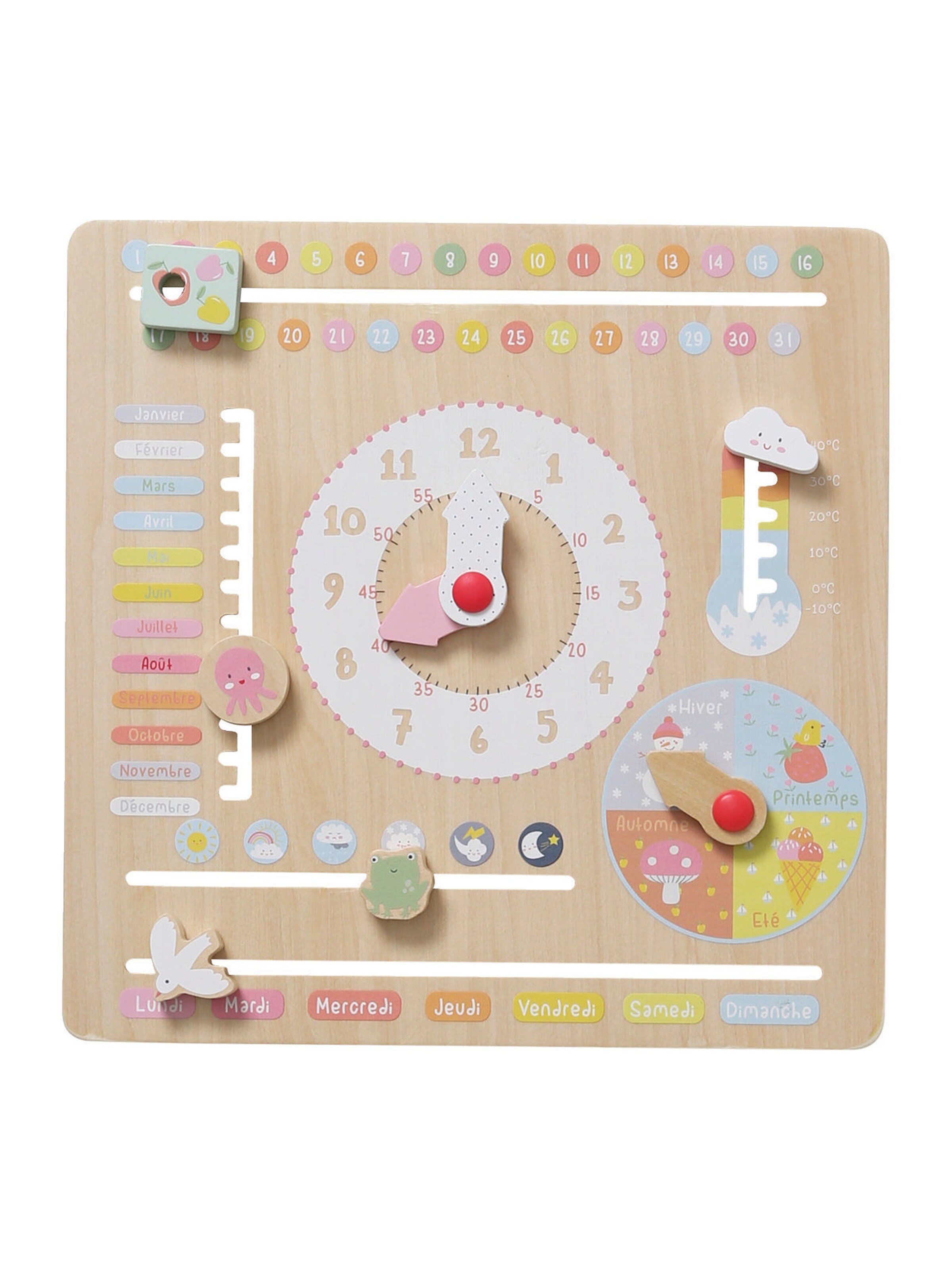 Vertbaudet Kinder Spieluhr mit Kalender, Holz FSC® hellbeige