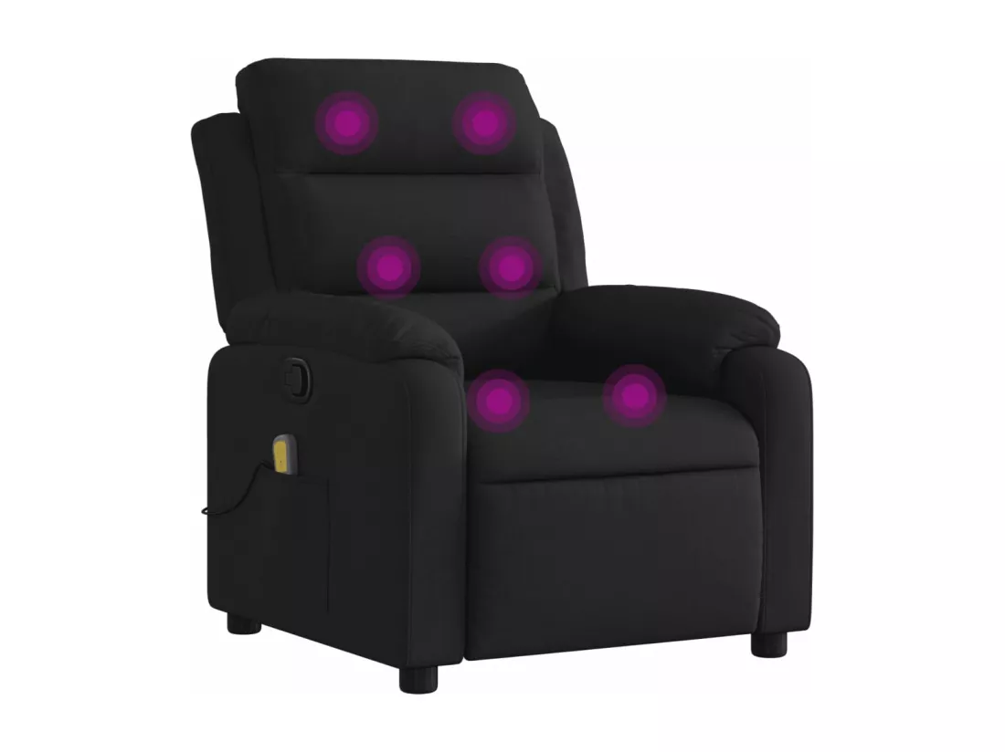 Fauteuil massant inclinable Noir Tissu