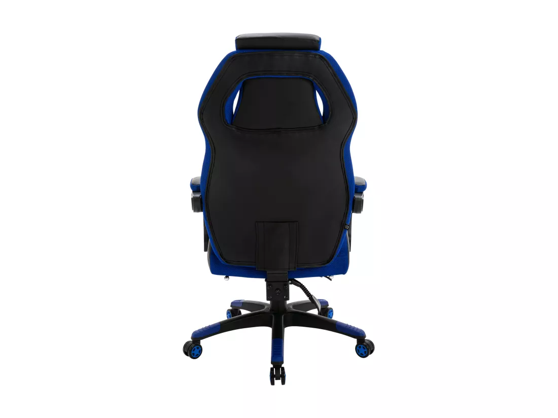 Chaise de bureau - Similicuir & Plastique - Noir / Bleu - Clovis