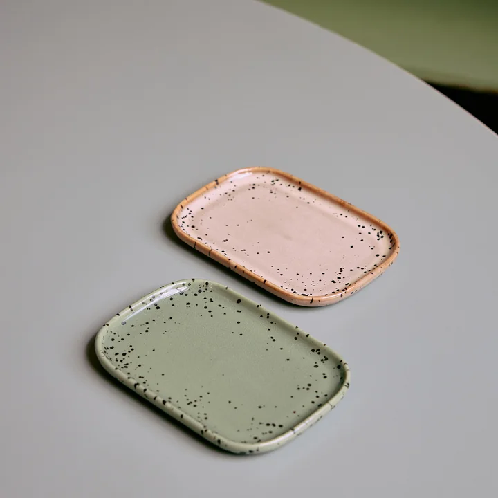 HKliving - 70's Tablett, 10,5 x 14,5 cm, mojave (2er-Set)