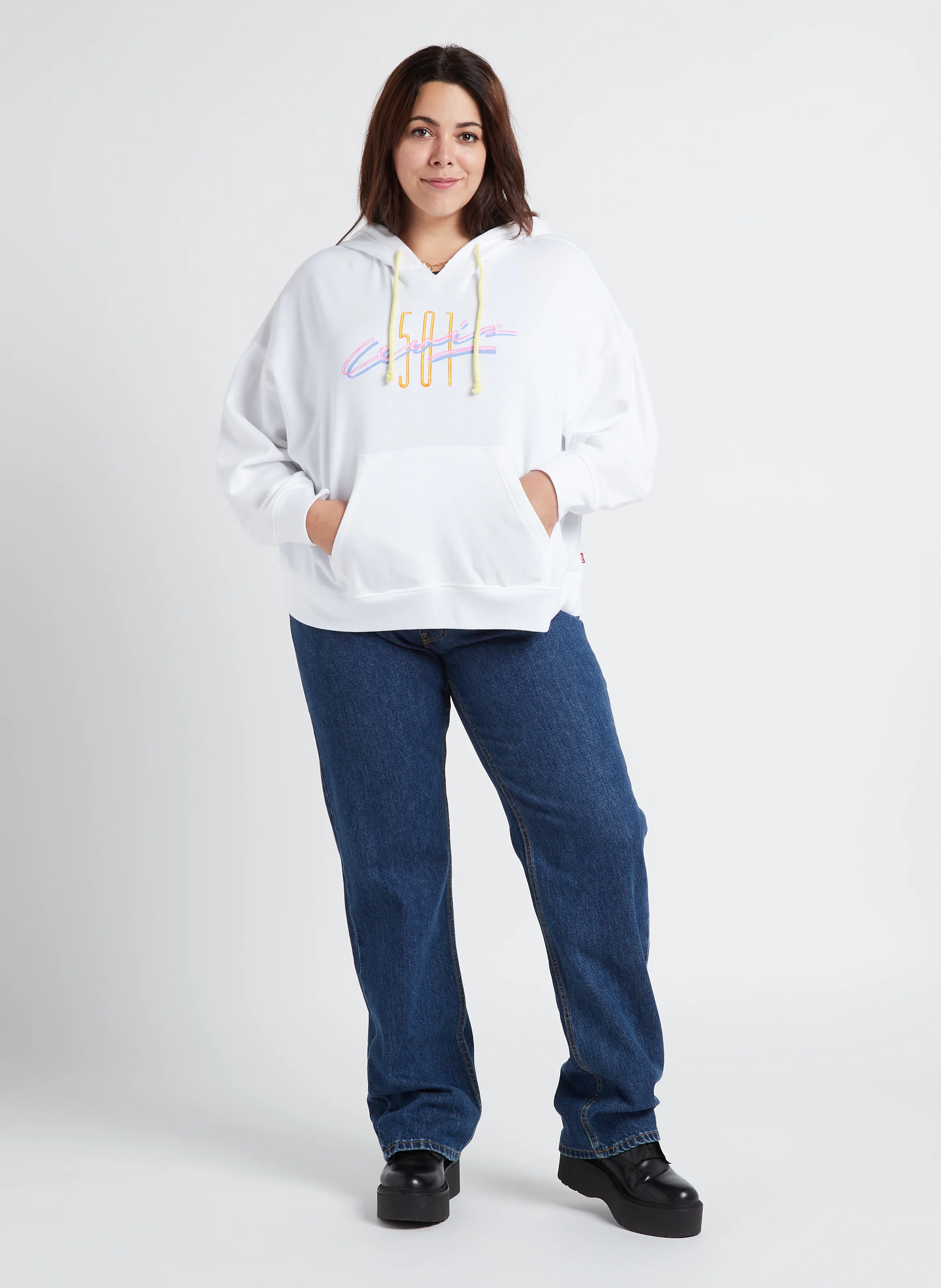 Jean droit en coton | Bleu