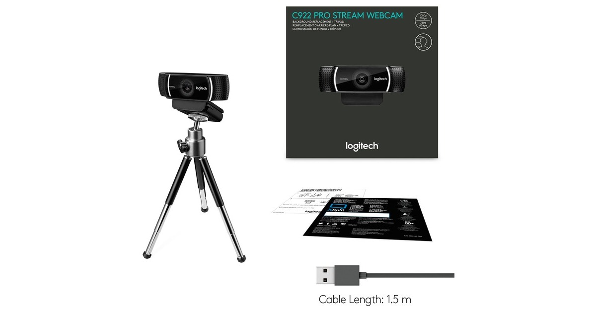 LogitechC922 Pro Stream Webcam  (Zwart)