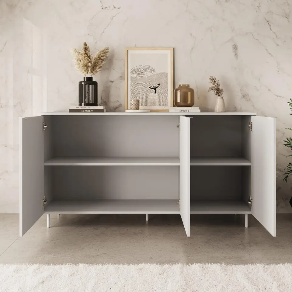 Meubella - Dressoir Malvare - Wit - 150 cm