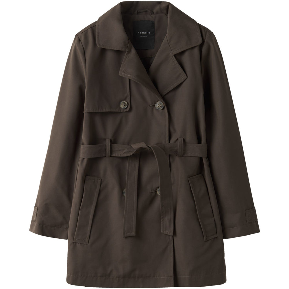 Køb Name It Chocolate Brown Nkfmadelin Trench Frakke Noos