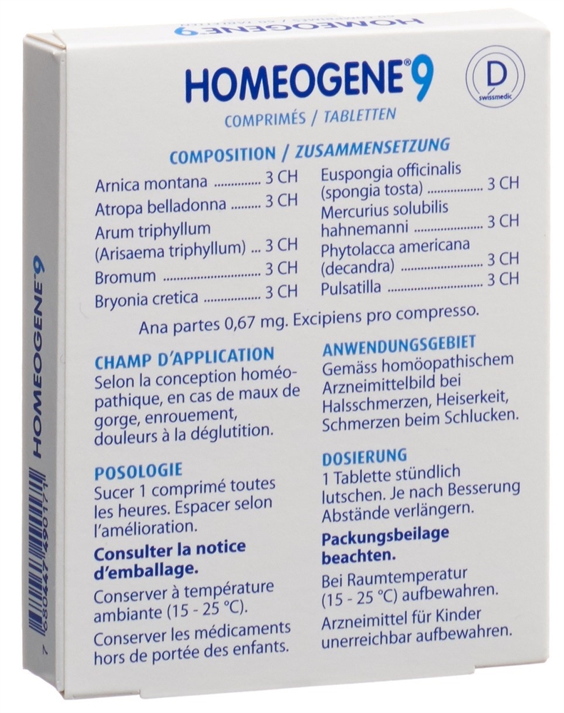 HOMEOGENE No 9 Tabl Blist 60 Stk