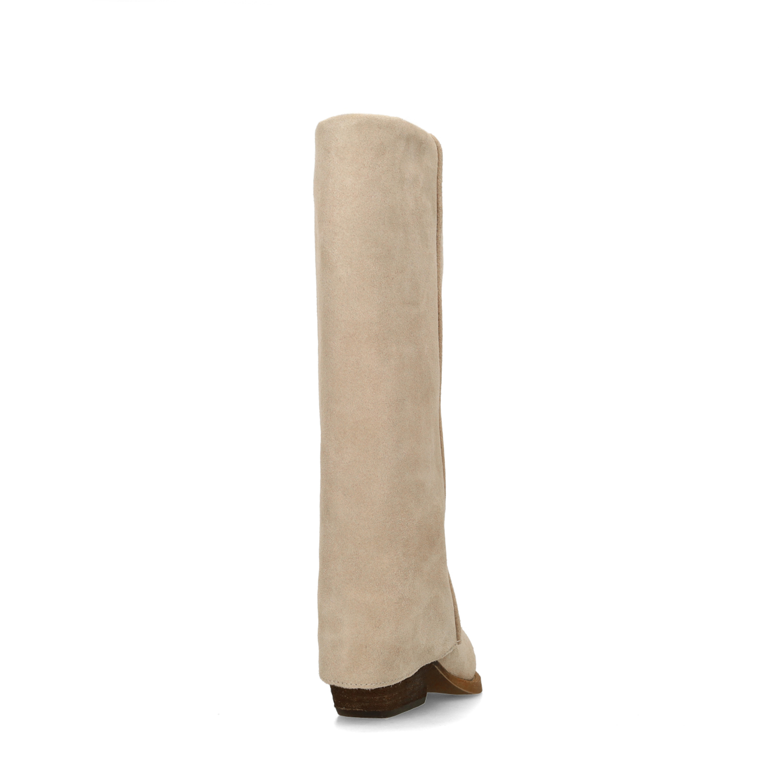 Beige suède laarzen met flap