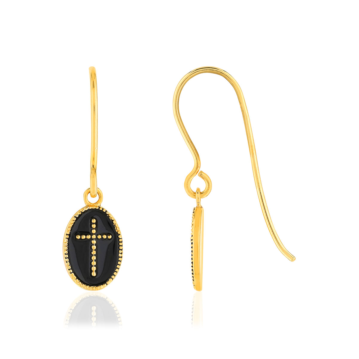 Boucles d'oreilles plaqué or croix
