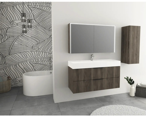 Jungborn QUATTRO/SEDICI hoge kast, BxHxD 35 x 100 x 35 cm, frontkleur: mat notenhout, 55718