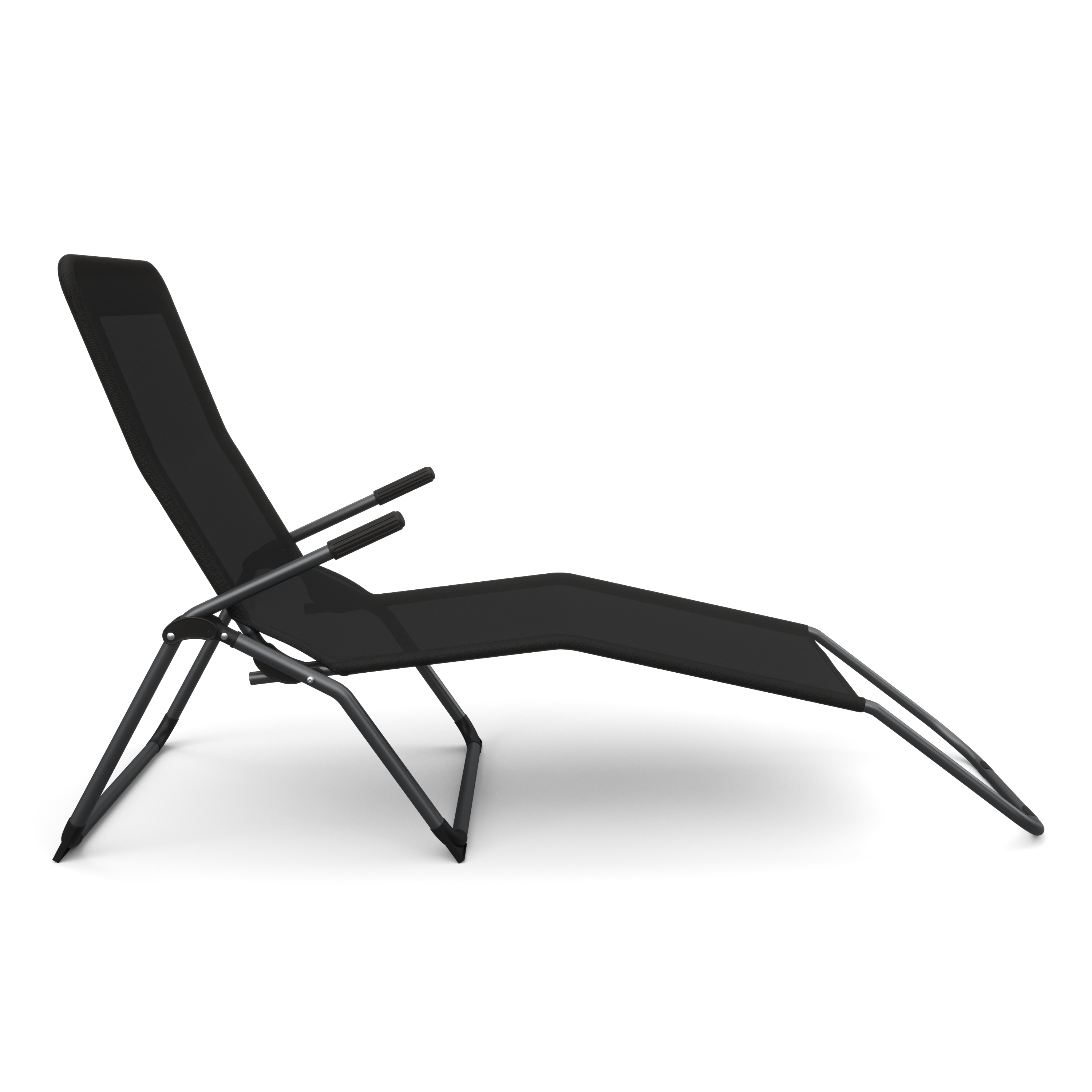 Liegestuhl schwarz 2er Set