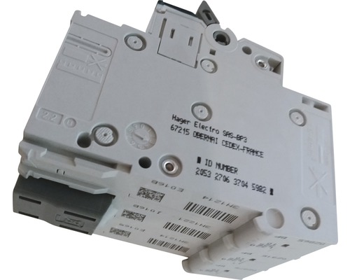 Hager MBS316 miniatuurschakelaar 16A B 6kA 3-polig snelkoppeling