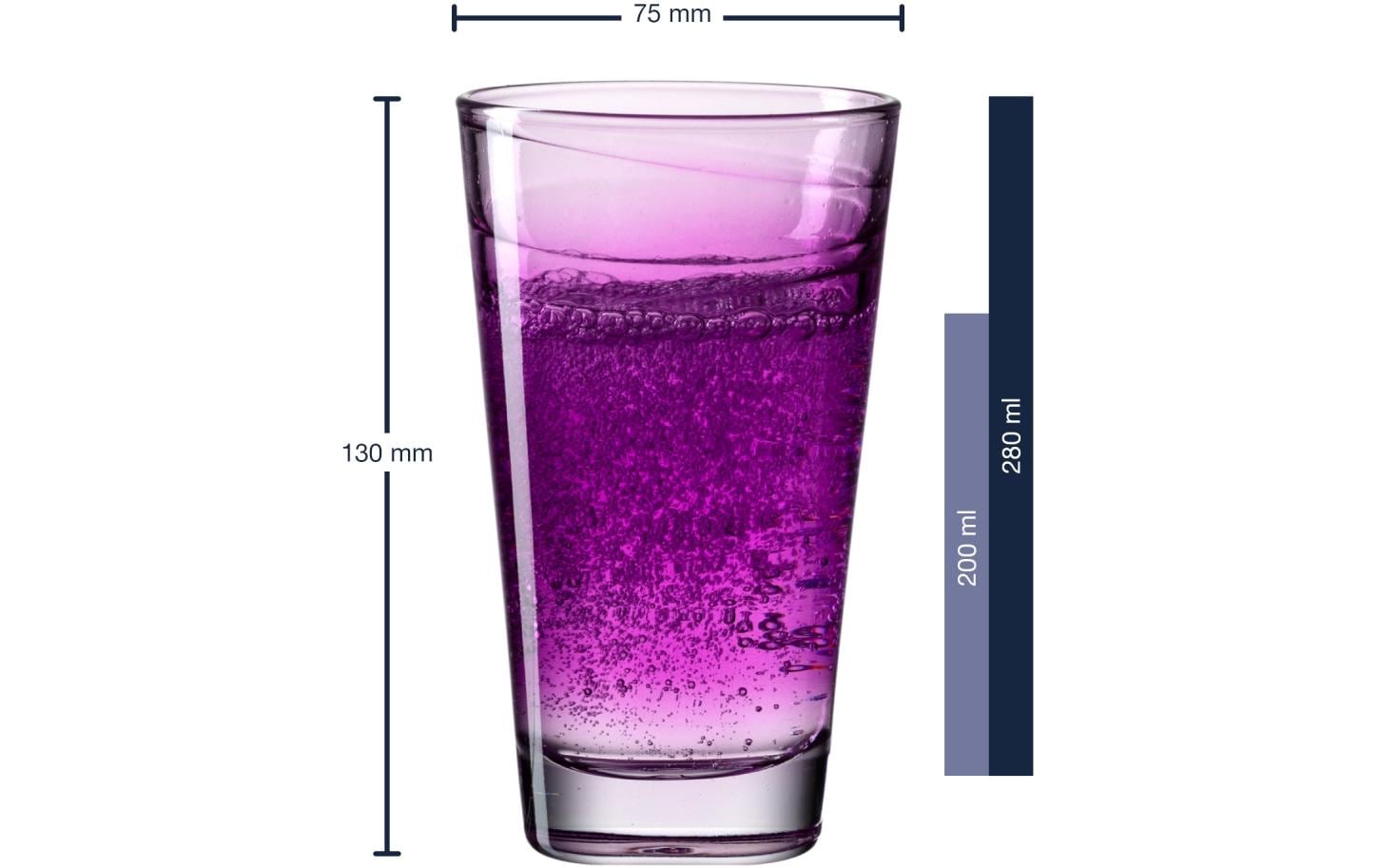 Trinkglas Vario Struttura 280 ml, 6 Stück, ViolettGläser-Set