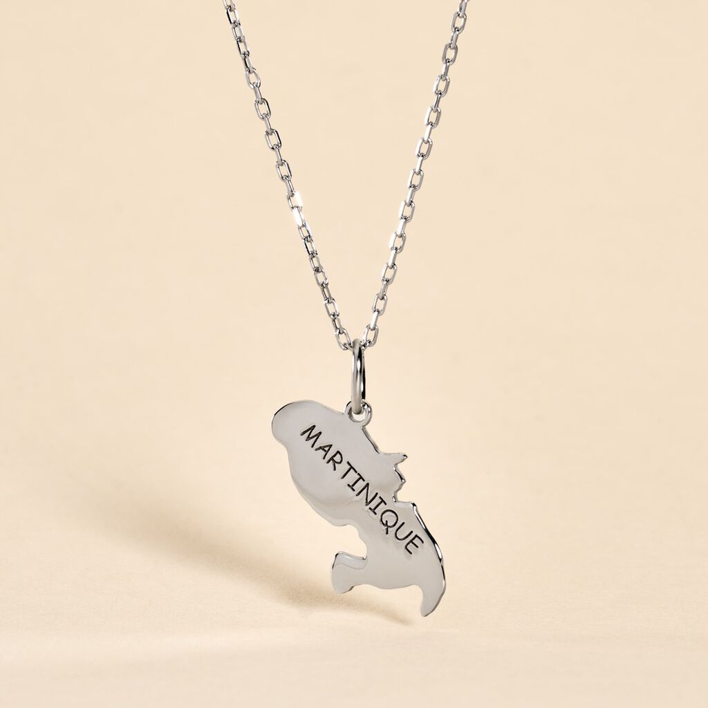 Pendentif Thea Argent Blanc