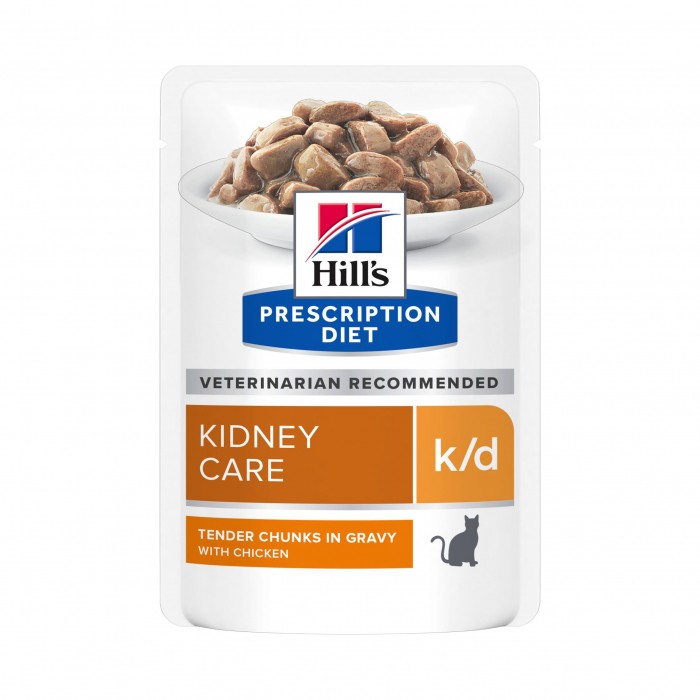 HILL'S Prescription Diet k/d Kidney Care en bouchées au Poulet - Pâtée pour chat