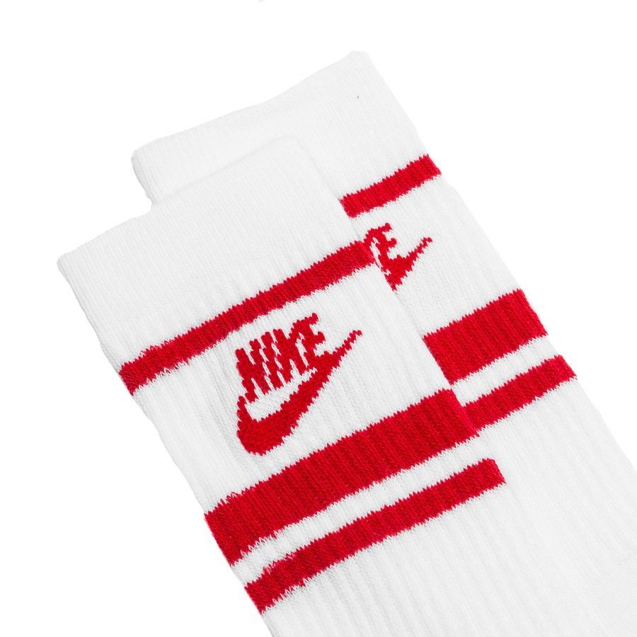Nike Chaussettes NSW Crew Essential Pack de 3 - Blanc/Rouge/Rouge