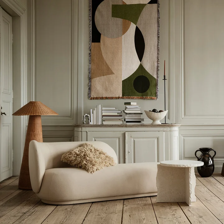 Ferm Living - Rico Chaiselounge, off-white (Bouclé)