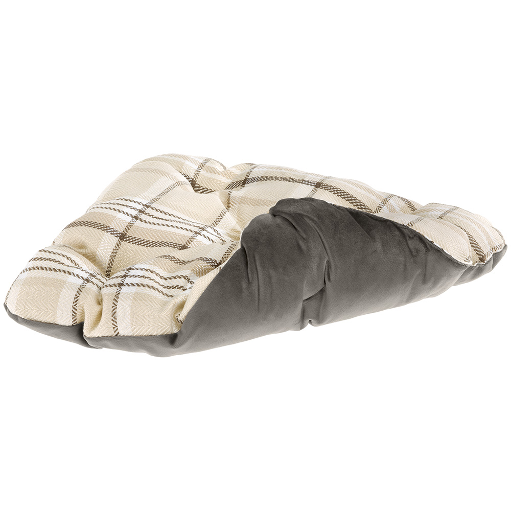 Ferplast, maisonnette pour chats d'intérieur edinburgh, couchage avec coussin, lit pour chats, écossais, velours doux, lavable,