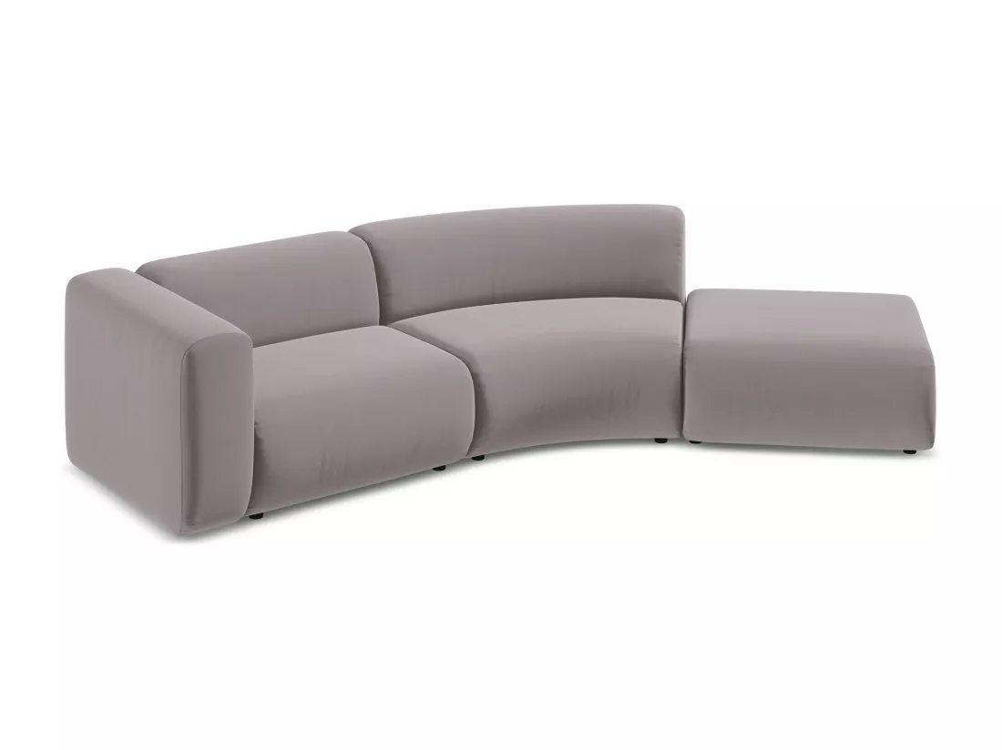 Canapé modulable 4 places droit en velours - lavande - EKAHI