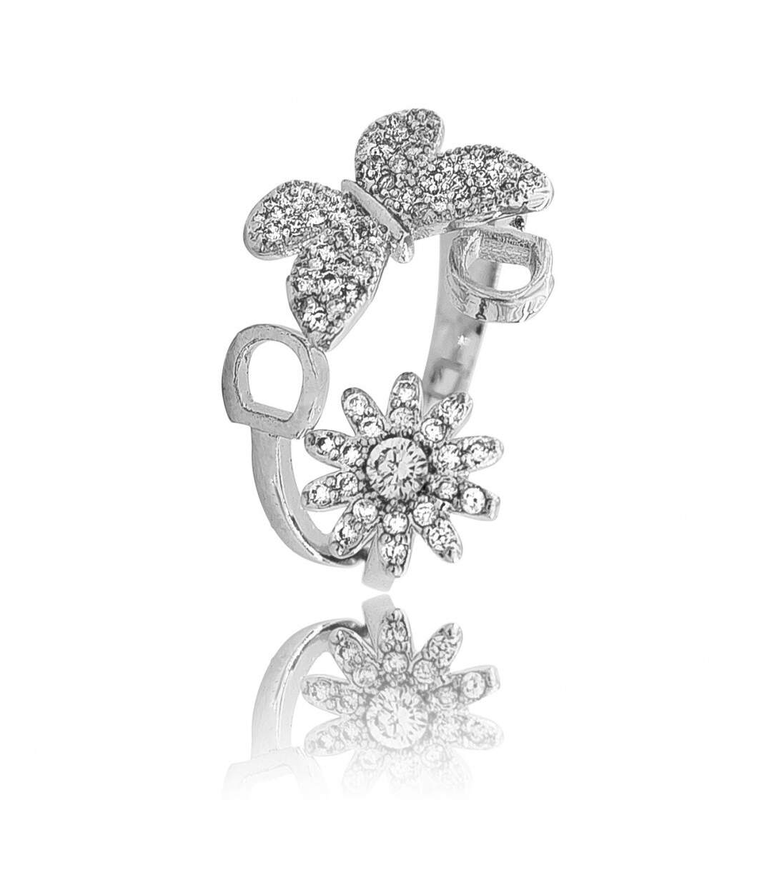 Bague Pas Chère Femme Ajustable LILA Strass