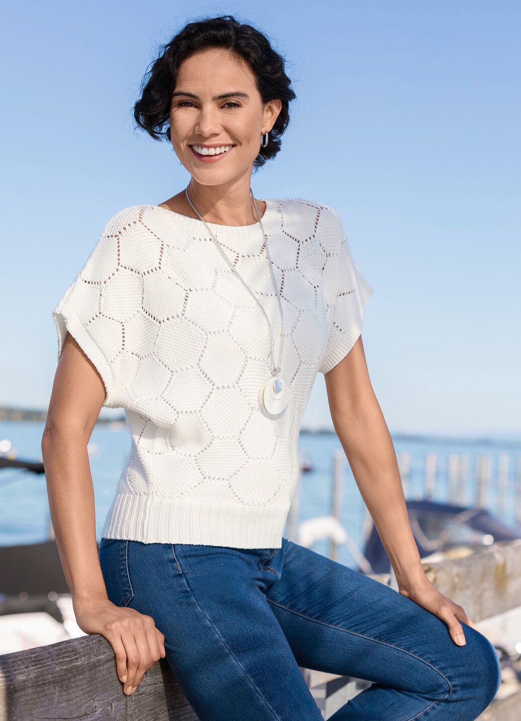 Pullover mit Wabendessin