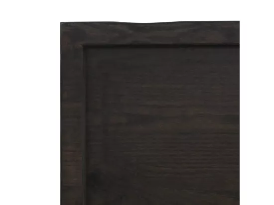 Comptoir de salle de bain marron foncé bois massif traité