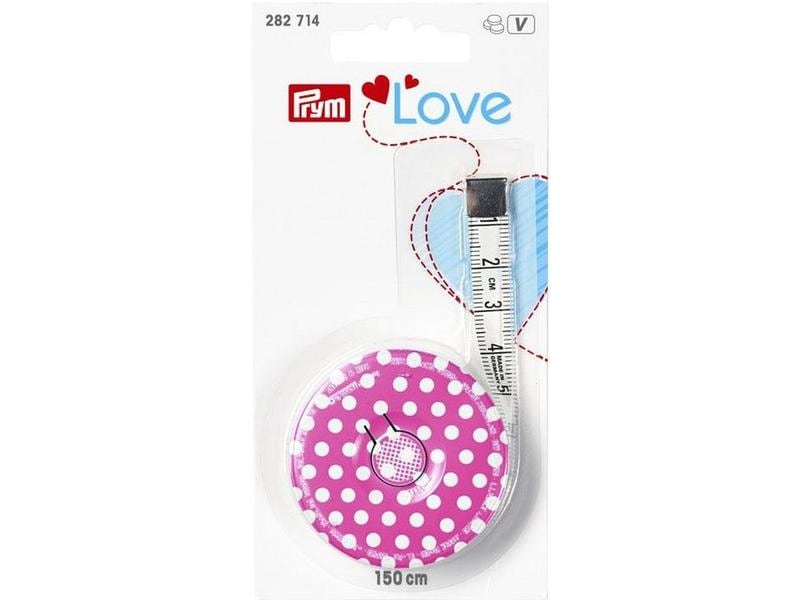 Prym  Love Massband Pink, 150 cm Rollmassband mit Skala in cm