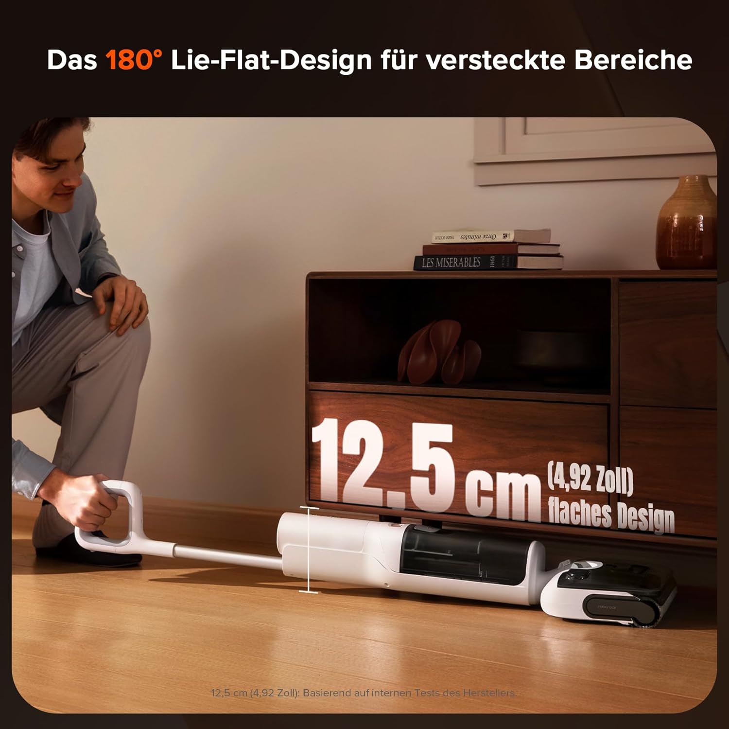roborock F25 GT Nass Trockensauger, 180° Lay-Flat Saugwischer, 90°C Hochtemperatur Selbstreinigung, 20.000 Pa Akku Staubsauger mit Wischfunktion, Wischsauger Kabellos Anti-Tangle für HarteBoden