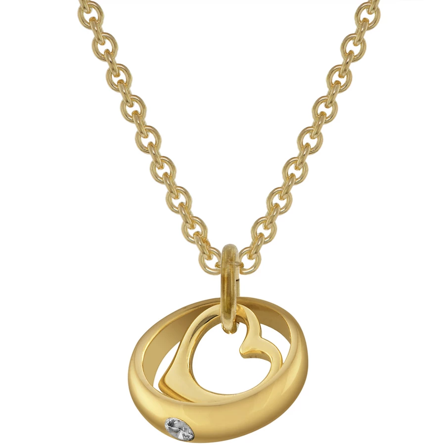 trendor Taufring-Anhänger Gold 333 mit goldplattierter Silber-Halskette gold