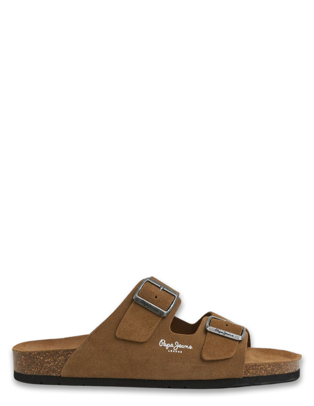 pepe jeans sandales homme bio daim marron camel