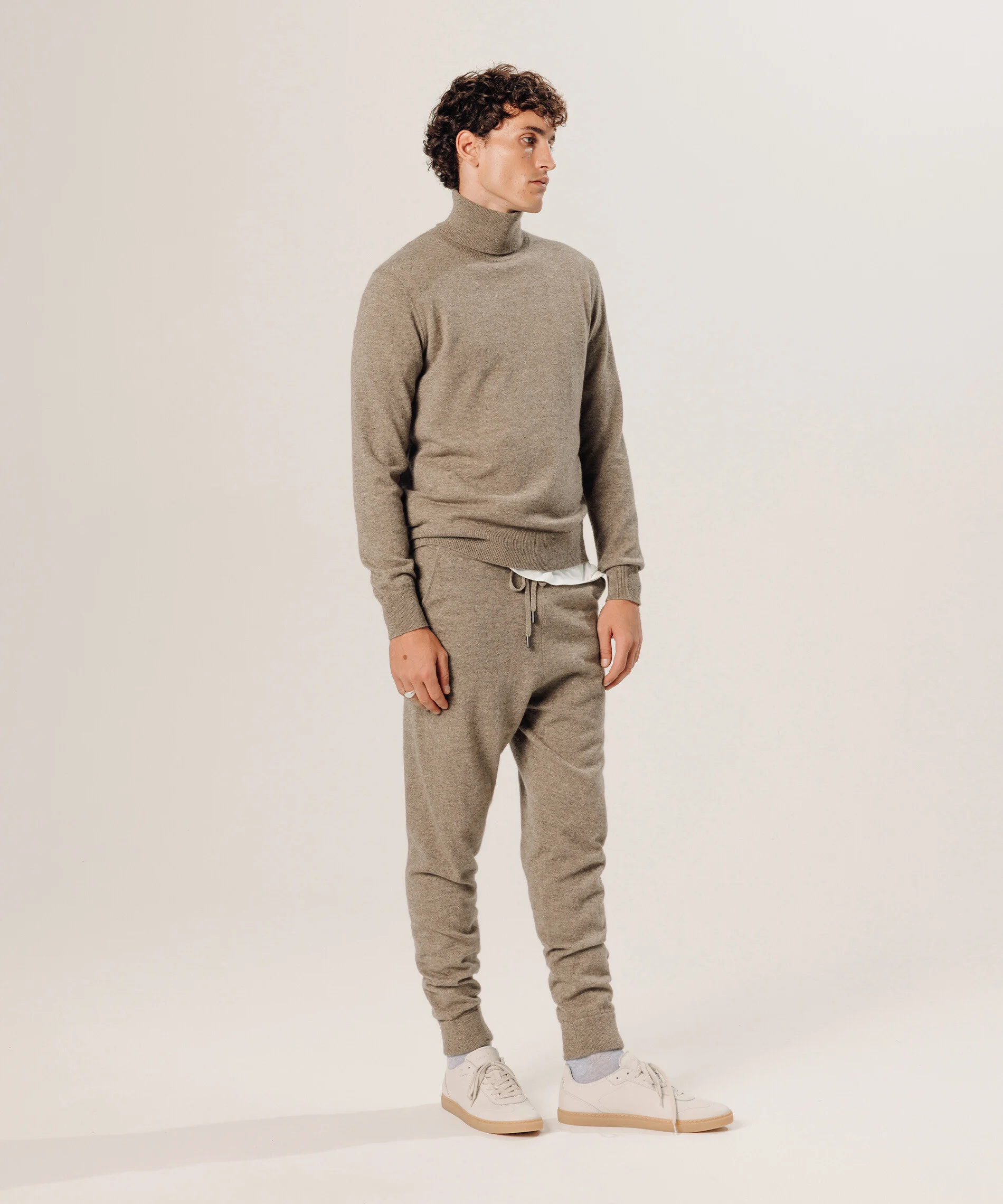 Pull col roulé en cachemire | Beige