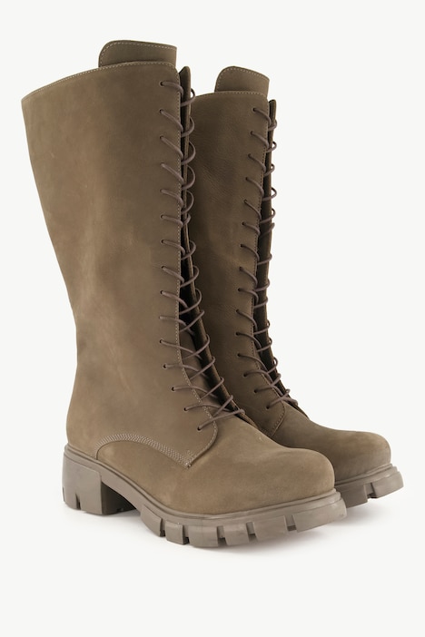 Lederstiefel, XL-Schaft, Zipper, Weite H