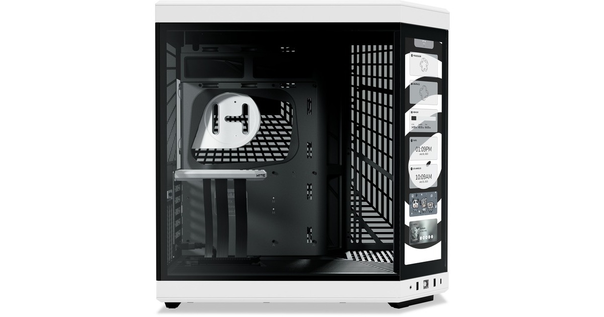 HYTEY70 Touch Infinite midi tower behuizing  (Wit/zwart | 2x USB-A | 1x USB-C | Tempered Glass)