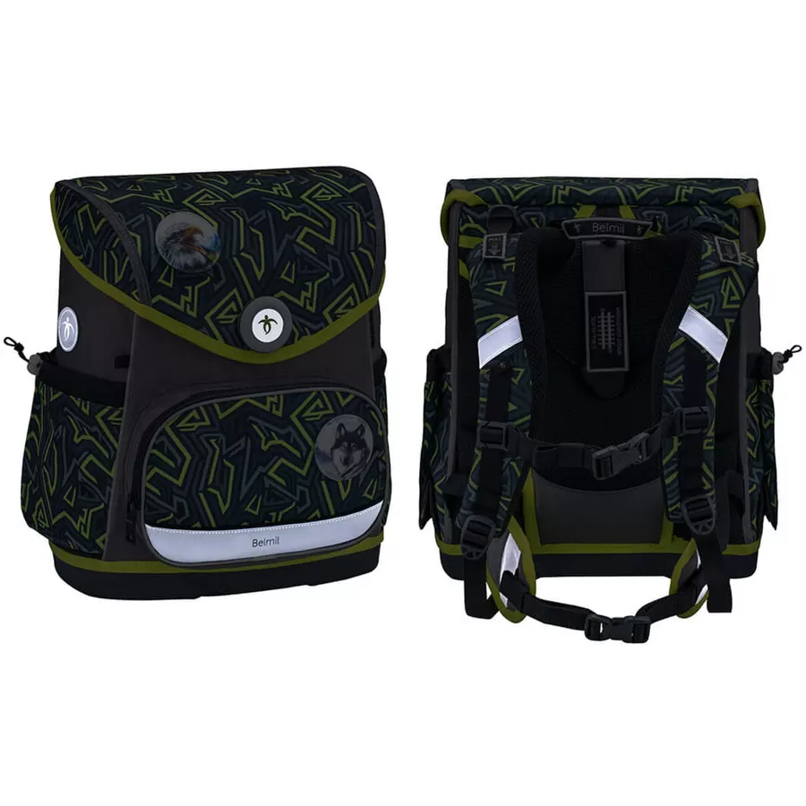 Belmil Schulranzen Premium Compact Plus Set 5-teilig Iguana
