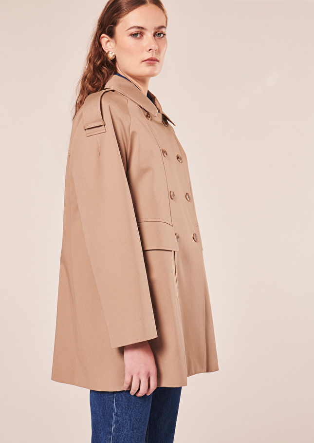 Trench Isolabeige en gabardine de coton