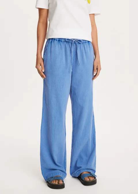 Broek met denim look blauw (DUSTYBL)