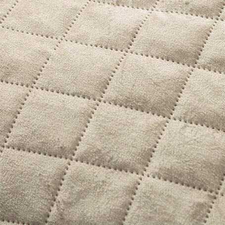Bedsprei Velvet Ruit - Beige