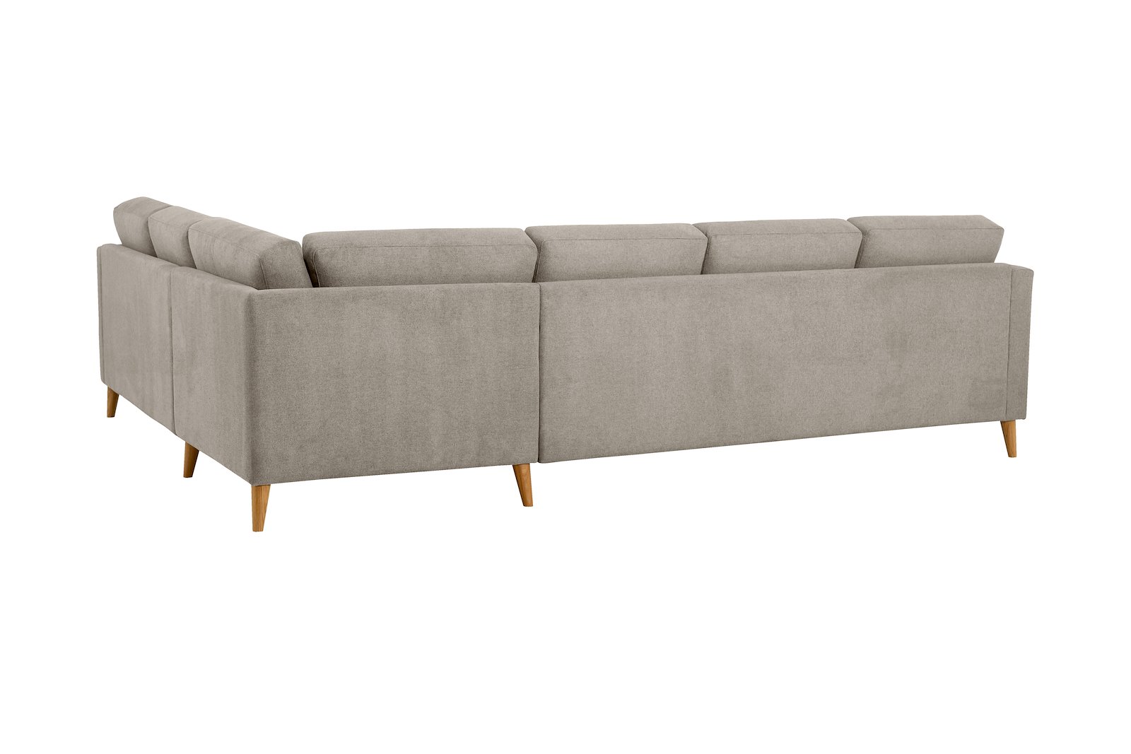 Eden hjørnesofa 32 hjørne i tekstil Brooklyn 14 Latte med ben i eik natur (15137).