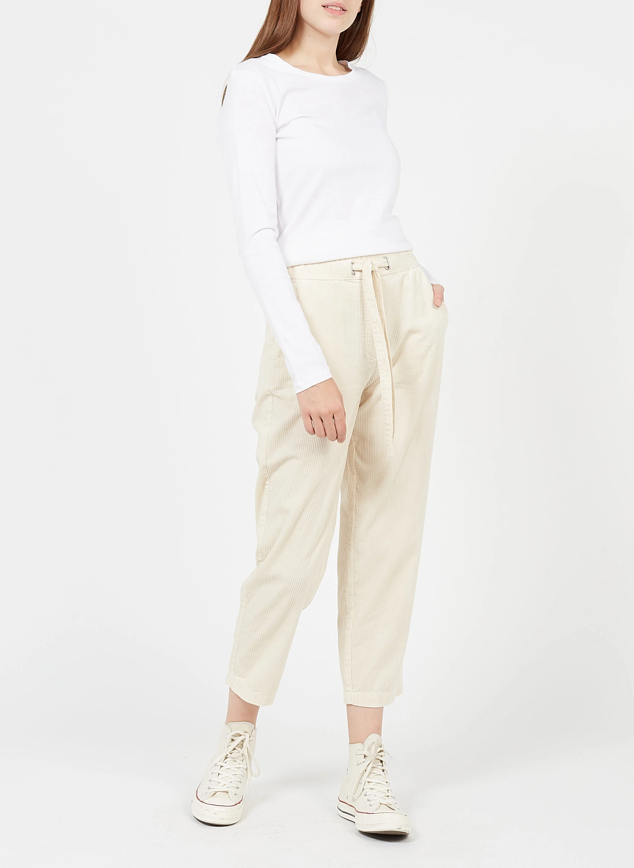 Tee-shirt col rond ajustée en coton | Blanc