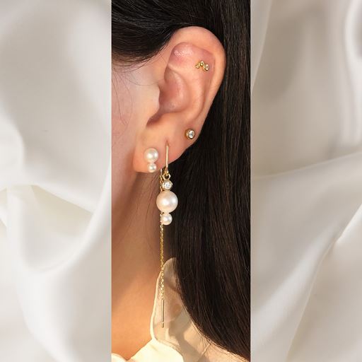 The Earring Shop Horizon Hook Threader Ørering, Guld