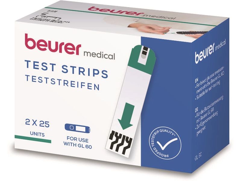 Beurer Teststreifen zu GL 60, 50 Stück Teststreifen