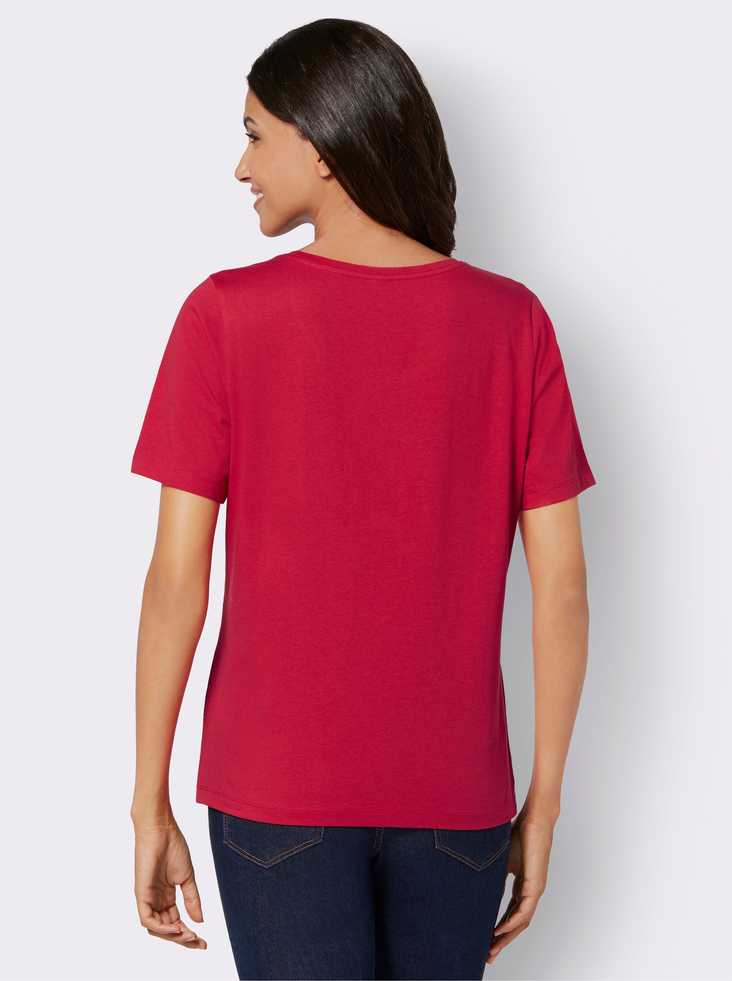 T-Shirt mit platziertem Herzmotiv