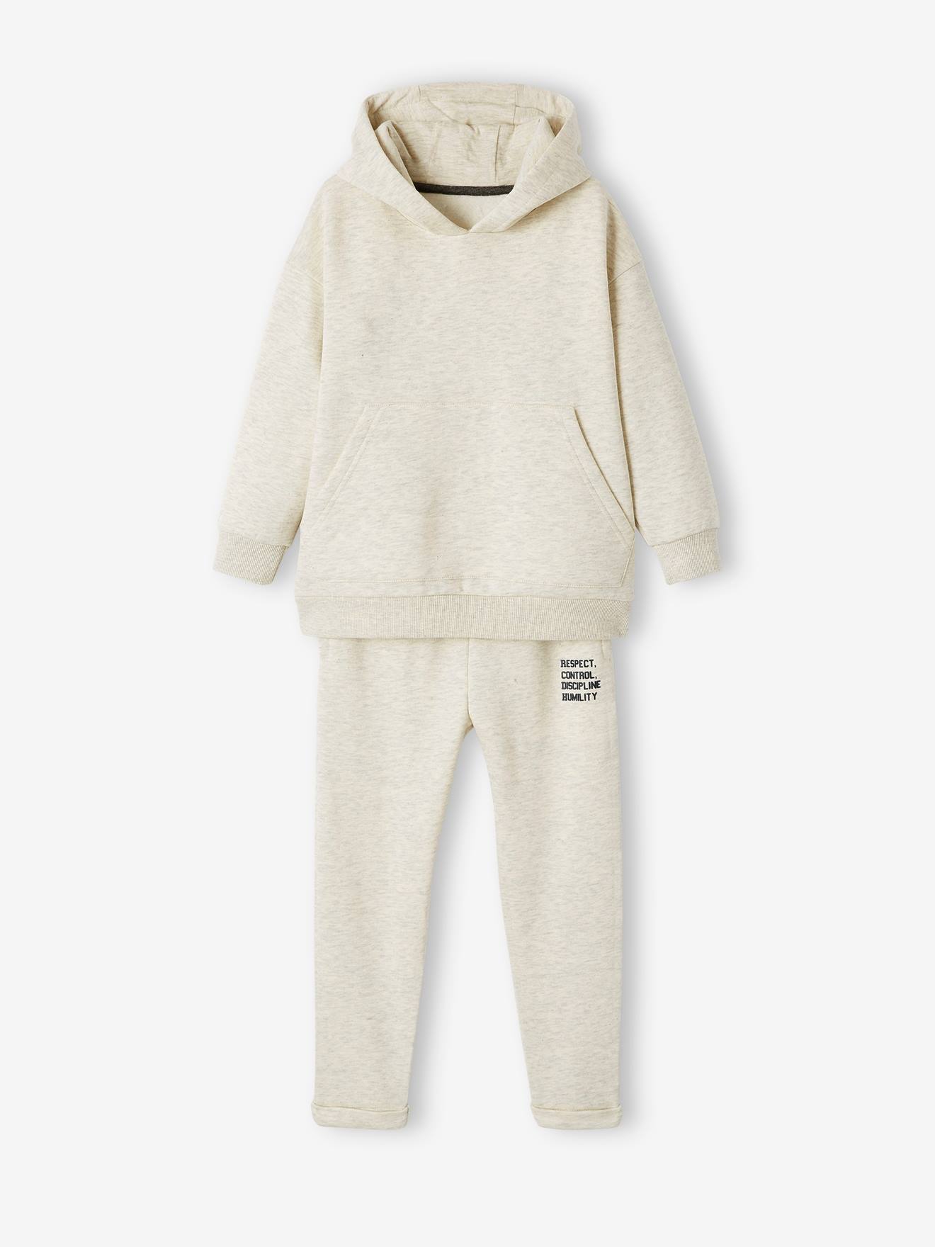 Conjunto de agasalho azul escuro para menino: moletom com capuz + calça de moletom