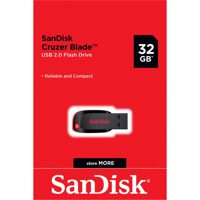 Sandisk clé USB Cruzer Blade 32 Go Usb 2.0 (Usb-A) Noir