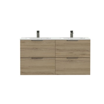 Tiger badkamermeubel Studio 120cm chalet eik/wit met platte RVS greep