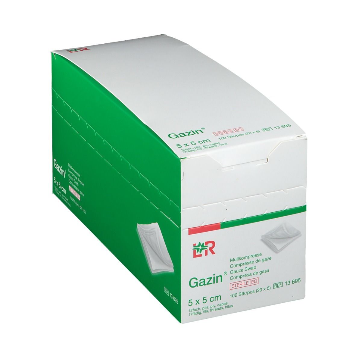 Gazin® Kompresse 5 cm x 5 cm steril 12 lagig