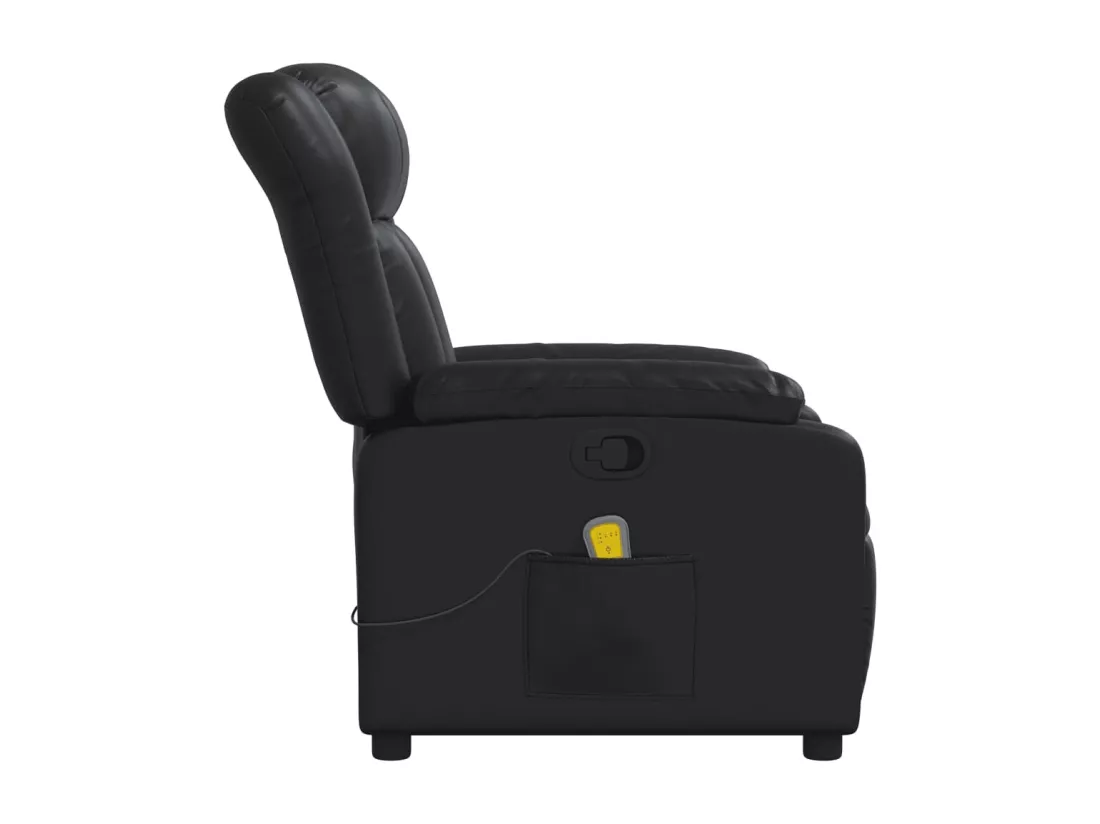 Fauteuil massant inclinable Noir Similicuir