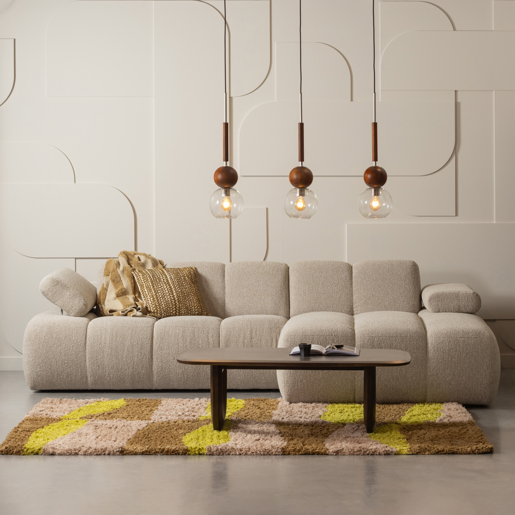 Mojo Chaise Longue - Bouclé - Beige Melange Mojo Chaise Longue - Links - Bouclé - Beige Melange
