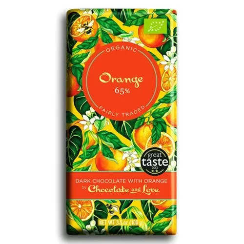 Chocolate and Love Chokolade Orange 65% Ø - 80 g.