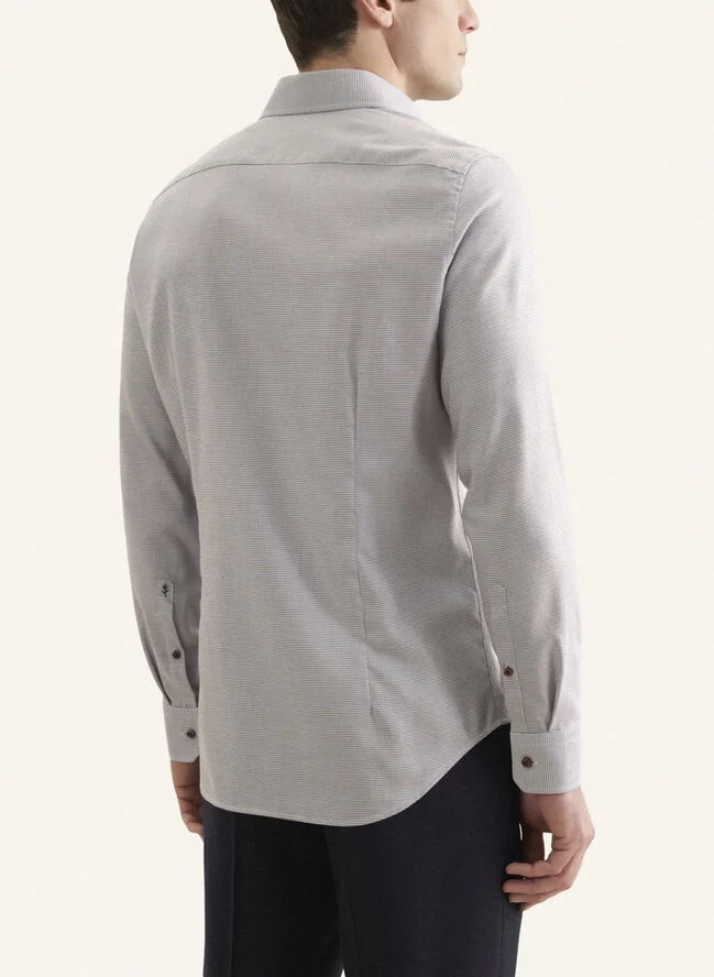 Seidensticker Business Shirt Slim Long sleeve Kent-Collar Small pattern Brown